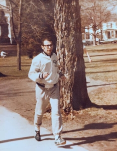 Dad running in Lexington, MA