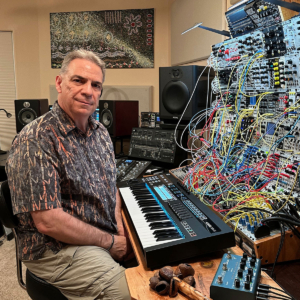 Chris Meyer portrait with synths